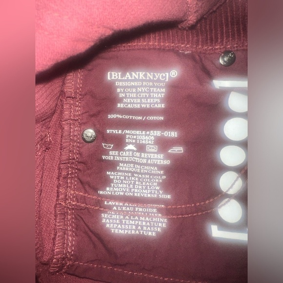 Blank NYC Bloomingdale’s Maroon Ribbed Corduroy Skirt Size 24 - Picture 7 of 8